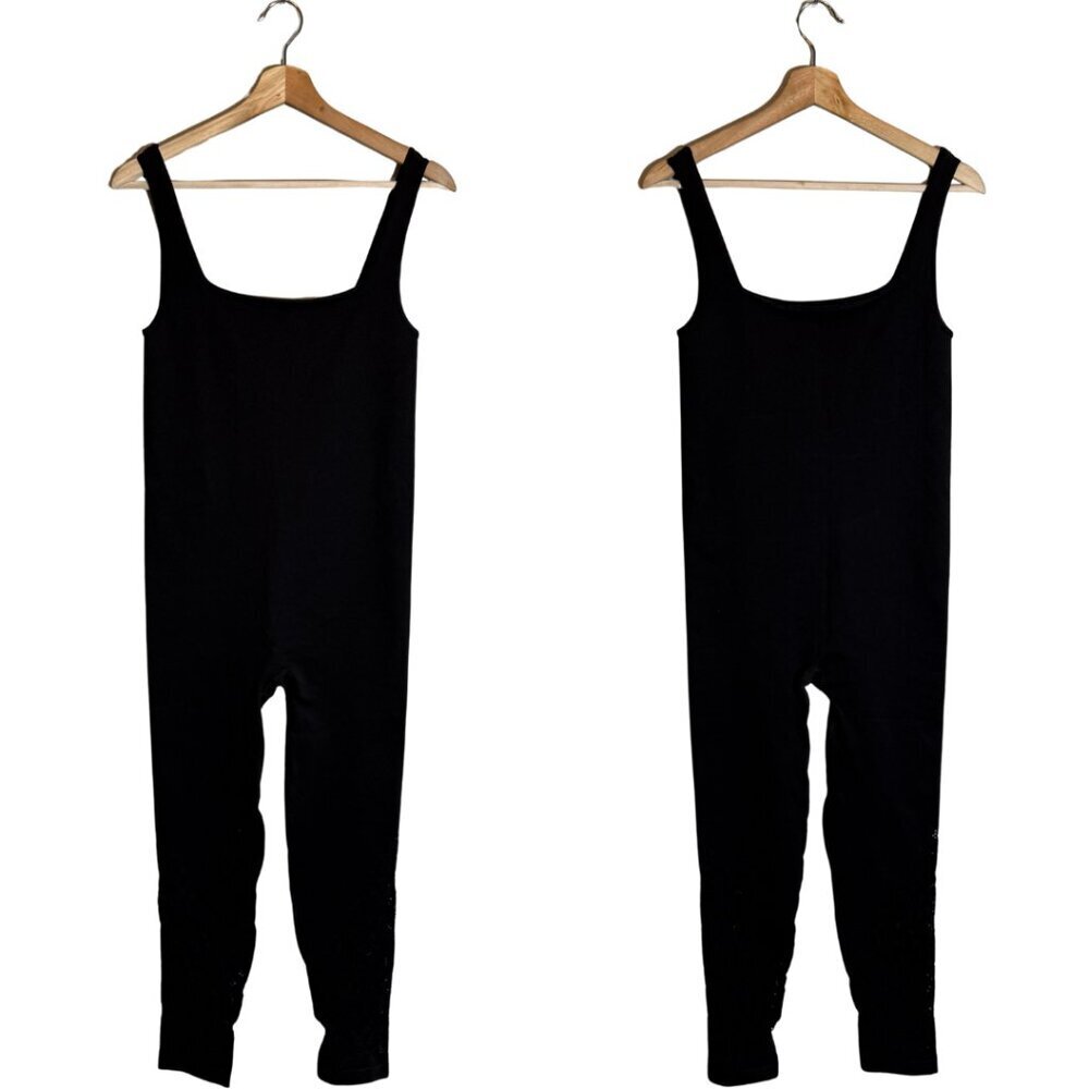 Free People FP Movement Jumpsuit Womens XL Black Cut Outs Active Athleisure NWOT
